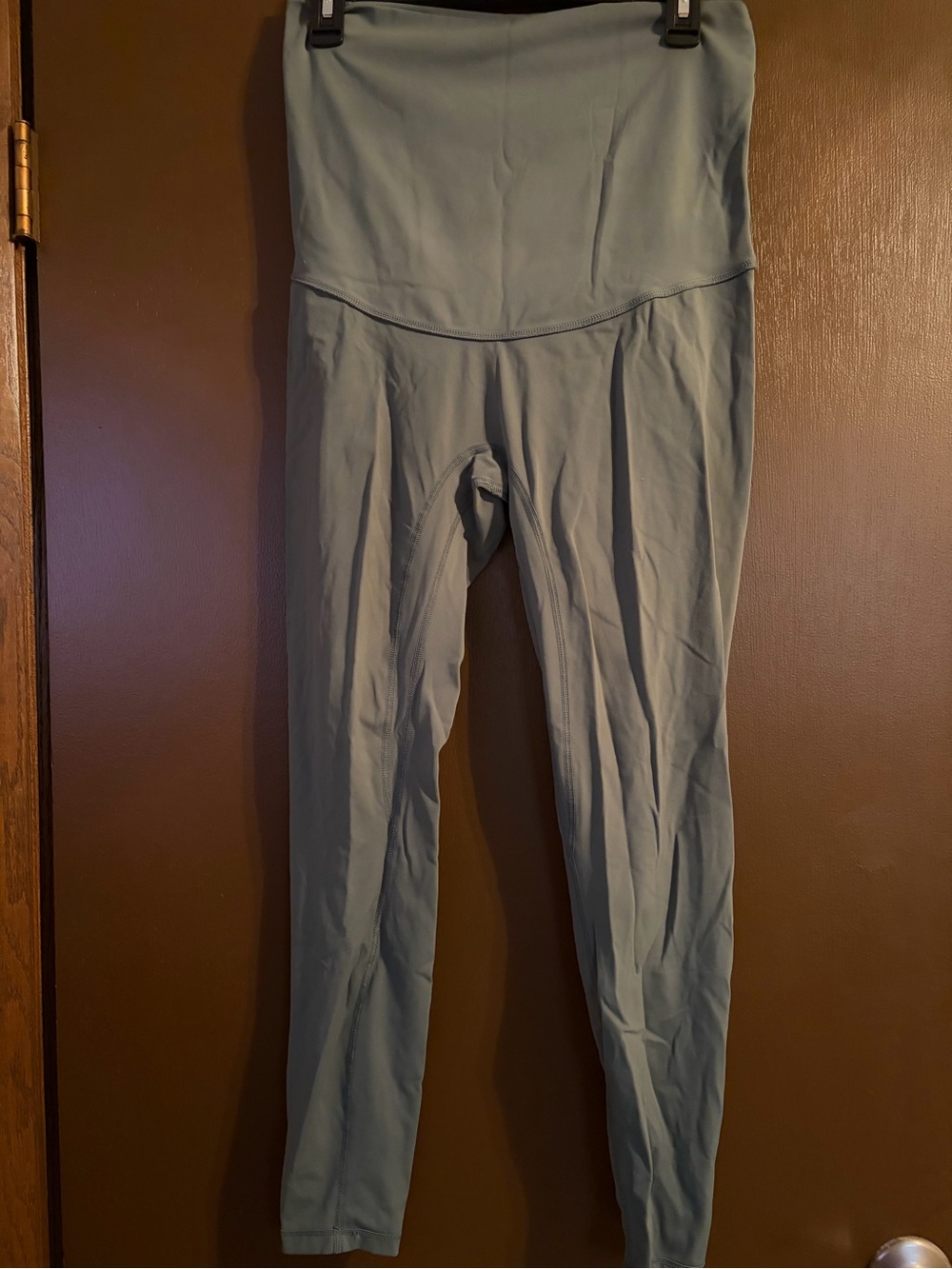 Maternity High-Rise Women’s Performance Leggings in Sage Green